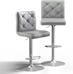 Hywela Bar Stools, Modern PU Leather Adjustable Swivel Barstools, Armless Kitchen Island Counter Bar Stools With Bigger Base, Set Of 2,Comfy- The Pop Home -Online Furniture Store GUEST 43dff4f4 6a05 42c1 9fb0 dbe34771e4dd