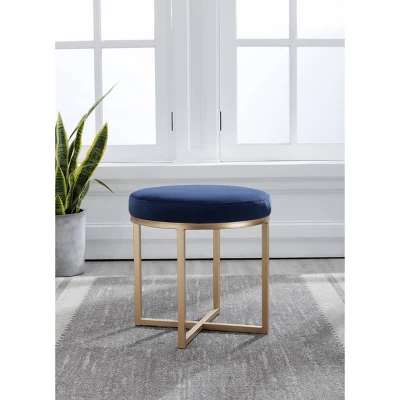 18" Round Ottoman With Metal Base - WOVENBYRD 4 18" Round Ottoman With Metal Base - WOVENBYRD - Image 4