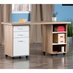 3pc Kenner Set Modular Desk With 2 Drawer & 3 Shelves Reclaimed Wood - Winsome -Online Furniture Store GUEST 44deca05 14d2 4eb7 9f95 3b585d3582c3