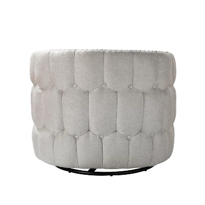 Jorge Curved And Ergonomic Design Barrel Chair With Decorative Nailhead Tirms Swivel Chair | ARTFUL LIVING DESIGN 7 Jorge Curved And Ergonomic Design Barrel Chair With Decorative Nailhead Tirms Swivel Chair | ARTFUL LIVING DESIGN - Image 7