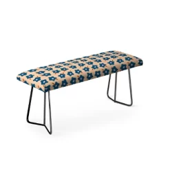 Maritza Lisa Wonky Blue Spring Flowers Bench Blue - Deny Designs
