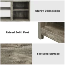 Costway 58'' 2-Tier TV Stand Entertainment Media Center Console Up To 65'' Grey -Online Furniture Store GUEST 46c4123f 2818 43c2 8413 3de6b817e66c