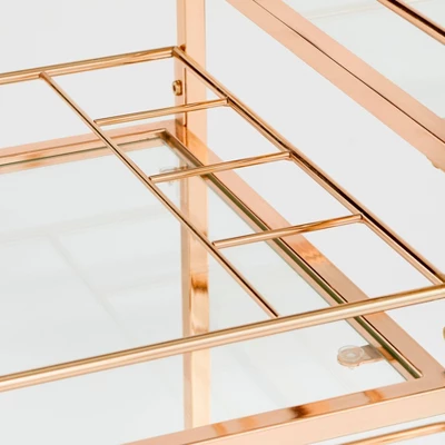 Alcott 3 Tier Bar Cart Bright Gold - Angelo:HOME 4 Alcott 3 Tier Bar Cart Bright Gold - Angelo:HOME - Image 4