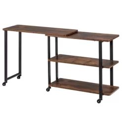 Tangkula Sofa Side Table W/Storage Shelves Mobile End Table Rolling Couch Table Desk For Living Room Bedroom -Online Furniture Store GUEST 47d557ee 2f24 4ac1 9347 fc57fbe561ce