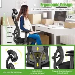 Costway Ergonomic High Back Mesh Office Chair W/ Adjustable Lumbar Support -Online Furniture Store GUEST 4842edd5 c30c 4716 90fe a6c690a23ba2