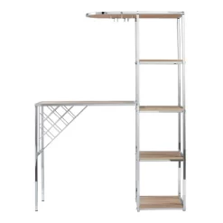 Befail Serving Table With Bar Storage Natural/Chrome - Aiden Lane -Online Furniture Store GUEST 4872a595 6033 4445 a45a d6355f8c6d00