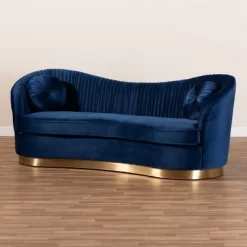 Nevena Velvet Sofa Blue - Baxton Studio -Online Furniture Store GUEST 48997861 6362 4450 8f1c 2be739aae2be