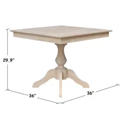 29.9" Dining Tables Sparks Square Top Pedestal Unfinished - International Concepts -Online Furniture Store GUEST 48b93961 7509 4c5a a910 51ea10d0111d