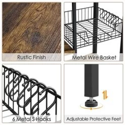 Yaheetech 5-Tier 56" H Baker’s Rack With Wire Basket & Power Outlets, Rustic Brown 9 Yaheetech 5-Tier 56" H Baker’s Rack With Wire Basket & Power Outlets, Rustic Brown -Online Furniture Store GUEST 49242dd9 ba1b 4616 a515 0d9a2f0eecae