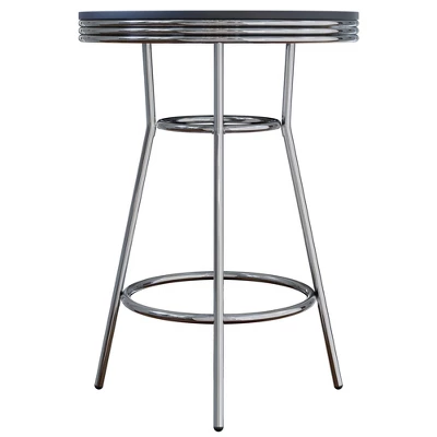 Summit Pub Table Bar Height Wood/Black/Bright Chrome - Winsome 3 Summit Pub Table Bar Height Wood/Black/Bright Chrome - Winsome - Image 3