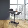 Stand Up Desk Store Crank Adjustable Height Single Column Rolling Mobile Standing Desk
