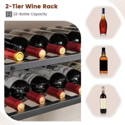 Costway Rustic 5-tier Wine Rack Table 22 Bottle Wine Cabinet Freestanding With Glass Holder -Online Furniture Store GUEST 49be3e5d bae6 4966 a1fd 513f7d86c996