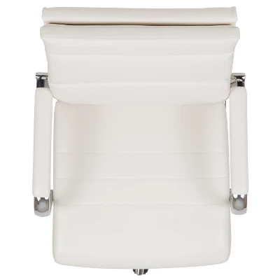 Flash Furniture Hansel High Back White LeatherSoft Contemporary Panel Executive Swivel Office Chair 8 Flash Furniture Hansel High Back White LeatherSoft Contemporary Panel Executive Swivel Office Chair - Image 8