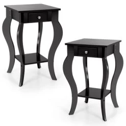 Costway 2PCS End Table Accent Side Table Nightstand W/ Drawer & Bottom Shelf 20 Costway 2PCS End Table Accent Side Table Nightstand W/ Drawer & Bottom Shelf -Online Furniture Store GUEST 4add7a21 ea66 4840 9713 7d0bd55b8d22