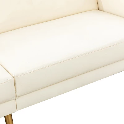 Lanna 76"Wide Vegan Leather Modern Style Convertible Futon Sofa Bed For Living Room Guest Bedroom | ARTFUL LIVING DESIGN 8 Lanna 76"Wide Vegan Leather Modern Style Convertible Futon Sofa Bed For Living Room Guest Bedroom | ARTFUL LIVING DESIGN - Image 8