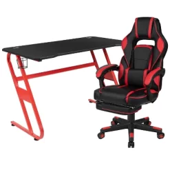 Flash Furniture Gaming Desk With Cup Holder/Headphone Hook & Reclining Back/Arms Gaming Chair With Footrest -Online Furniture Store GUEST 4c91d230 7213 4d68 8c2b 02f3b68e8082