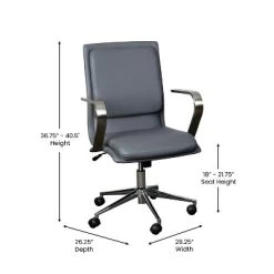 Emma And Oliver Modern Upholstered Mid-Back Home Office Chair With Arms And 5 Star Base -Online Furniture Store GUEST 4ca9e908 d065 4c11 b624 c4bfa2e090bd