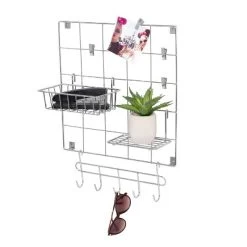 Honey-Can-Do 8pc Wall Grid Kit Chrome
