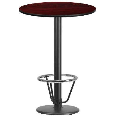 Flash Furniture 30'' Round Laminate Table Top With 18'' Round Bar Height Table Base And Foot Ring 1 Flash Furniture 30'' Round Laminate Table Top With 18'' Round Bar Height Table Base And Foot Ring