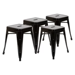 Merrick Lane Set Of 4 Sloane 18" High Backless Stacking Dining Stools With Durable Metal Frame -Online Furniture Store GUEST 4db317ec 76c6 4995 aa18 cb0d1d1f1c4a