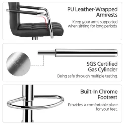 Yaheetech 2PCS Swivel Adjustable Bar Stools With Large Steel Pedestal Base For Bar Counter -Online Furniture Store GUEST 4e4ba7de 059d 48ad 86cd 42d19fbed315