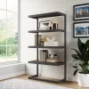 66" Cecilia Bookcase Distressed Charcoal Brown - WyndenHall