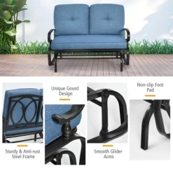Tangkula 2-Person Outdoor Bench Patio Swing Glider Chair With Cushions Rocking Chair Cushioned Sofa 16 Tangkula 2-Person Outdoor Bench Patio Swing Glider Chair With Cushions Rocking Chair Cushioned Sofa -Online Furniture Store GUEST 4f052ec6 e8d0 48df 89da 73746995ed20