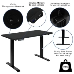 Flash Furniture Electric Height Adjustable Standing Desk - Table Top 48" Wide - 24" Deep -Online Furniture Store GUEST 4f833b3f 0047 4e36 b877 2d8616e35d01