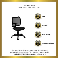 Emma And Oliver Mid-Back Mesh Swivel Task Office Chair -Online Furniture Store GUEST 5018b55f 4e17 497f 873f 61945fa9bf27
