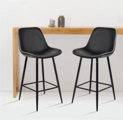 26" Edmund Upholstered Faux Leather Counter Height Stool (Set Of 2) -The Pop Maison -Online Furniture Store GUEST 50529e31 ab94 42dd 945d f329d8fd8f4b
