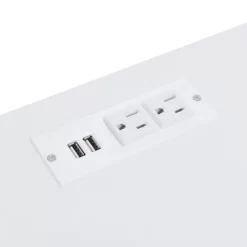 Nightstand With USB Charging Ports, End Table With 1 Drawer And Metal Legs, White+Natural Finish-ModernLuxe -Online Furniture Store GUEST 5058bc00 f1e0 44ec bf36 4b6b500c0c92