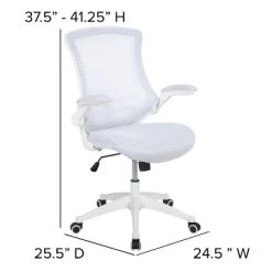 Flash Furniture Mid-Back White Mesh Swivel Ergonomic Task Office Chair With White Frame And Flip-Up Arms 15 Flash Furniture Mid-Back White Mesh Swivel Ergonomic Task Office Chair With White Frame And Flip-Up Arms -Online Furniture Store GUEST 50c8f08f 49b7 4d9f 8607 cbf90be66fff
