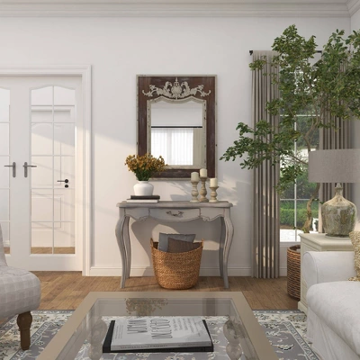 Farmhouse Vintage Console Table White - Olivia & May 14 Farmhouse Vintage Console Table White - Olivia & May - Image 14