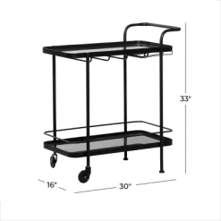 Contemporary Metal Bar Cart Black - Olivia & May -Online Furniture Store GUEST 511f6251 73a4 4305 9bd7 8a5f699edcc1