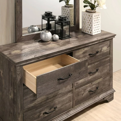 Jacobia 6 Drawer Dresser Gray - HOMES: Inside + Out 2 Jacobia 6 Drawer Dresser Gray - HOMES: Inside + Out - Image 2