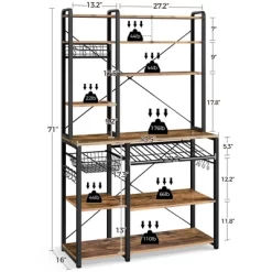 Yaheetech 71"H Large Baker's Rack With Hutch And Wine Rack 9 Yaheetech 71"H Large Baker's Rack With Hutch And Wine Rack -Online Furniture Store GUEST 51edf677 c889 476b 88dd 00e6d6f052f8