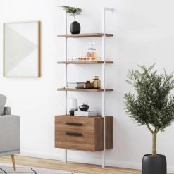 73" Wood Ladder Bookshelf With Storage - Nathan James 8 73" Wood Ladder Bookshelf With Storage - Nathan James -Online Furniture Store GUEST 52e24cd4 f94a 4464 8331 bcb0abef363b