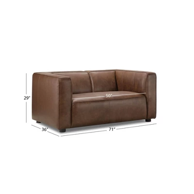 Otto Leather Loveseat - Abbyson Living 3 Otto Leather Loveseat - Abbyson Living - Image 3