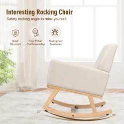 Costway Modern Upholstered Rocking Chair Rocking Armchair For Living Room Bedroom -Online Furniture Store GUEST 547626aa 1905 4695 99fd 6d976754022b