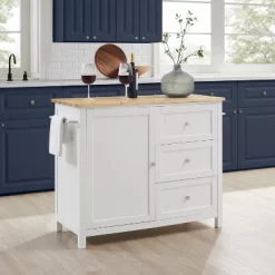 Soren Wood Top Kitchen Island/Cart Natural/White - Crosley -Online Furniture Store GUEST 548ffc9d 84cd 4892 9d57 19c41cd815b4