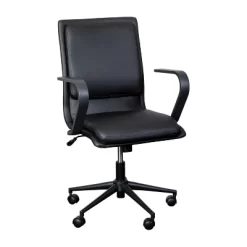 Emma And Oliver Modern Upholstered Mid-Back Home Office Chair With Arms And 5 Star Base -Online Furniture Store GUEST 55174d8a 24c9 4557 8bfc 9c2d1f3b7f48