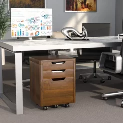 Costway 3 Drawer Rolling File Cabinet W/ Wheels Vertical Printer Stand Walnut -Online Furniture Store GUEST 567a3198 d655 4074 8115 3b2c6774f1ca