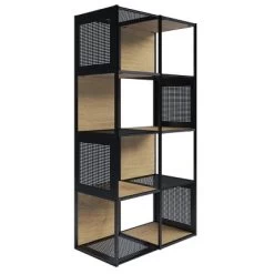 Lavish Home Freestanding 4-Tier Cube Storage Bookshelf – Industrial Wood And Metal Shelving, Oak/Black 13 Lavish Home Freestanding 4-Tier Cube Storage Bookshelf – Industrial Wood And Metal Shelving, Oak/Black -Online Furniture Store GUEST 568b5eb0 c660 40d4 af75 78e89b2a50ff
