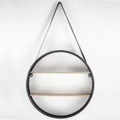 33" Round Metal And Wood Hanging Wall Shelf Brown - American Art Decor 11 33" Round Metal And Wood Hanging Wall Shelf Brown - American Art Decor -Online Furniture Store GUEST 57e532fd 8273 4614 b8f6 14feb4b6bedc