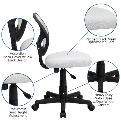 Emma And Oliver Mid-Back Mesh Swivel Task Office Chair With Curved Square Back 2 Emma And Oliver Mid-Back Mesh Swivel Task Office Chair With Curved Square Back - Image 2