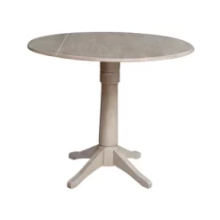 Alexandra Round Dual Drop Leaf Pedestal Table Washed Gray Taupe - International Concepts 18 Alexandra Round Dual Drop Leaf Pedestal Table Washed Gray Taupe - International Concepts -Online Furniture Store GUEST 588499d9 a3cb 41ff 9b23 f6eddbfa7b85