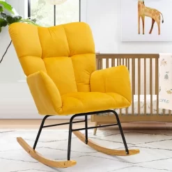 Epping Nursery Rocking Chair,Velvet Upholstered Glider Rocker Rocking Accent Chair,Wingback Rocking Chairs-Maison Boucle -Online Furniture Store GUEST 589b7f34 6e9c 40a9 914c 9215c70784b7