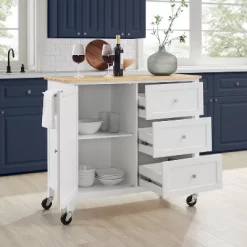 Soren Wood Top Kitchen Island/Cart Natural/White - Crosley -Online Furniture Store GUEST 589ebe61 bf95 4f9f 8320 7845b763ef6d