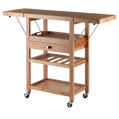 Barton Kitchen Cart Bamboo Natural - Winsome 2 Barton Kitchen Cart Bamboo Natural - Winsome - Image 2