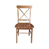 Set Of 2 X Back Chairs With Solid Wood Seat Distressed Oak - International Concepts